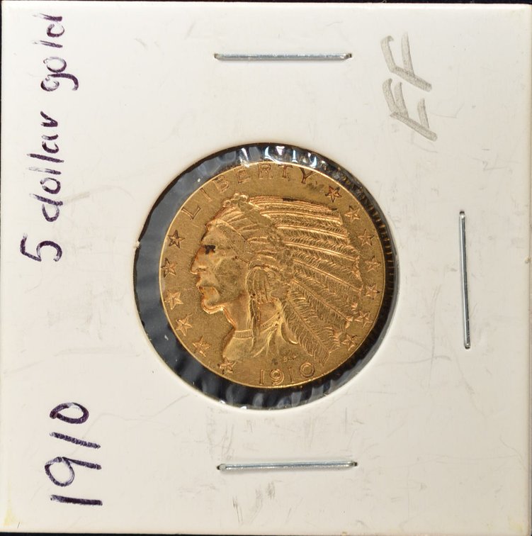 1910 BLP $5 Indian Head Gold Coin