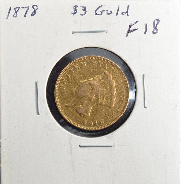 1878 $3 Gold Coin