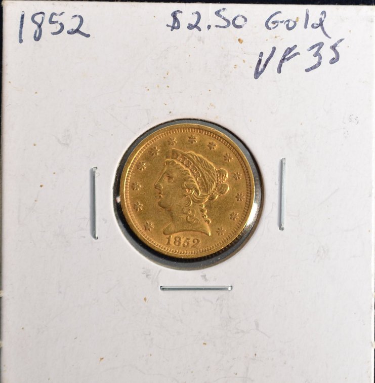 1852 $2.50 Liberty Head Gold Coin