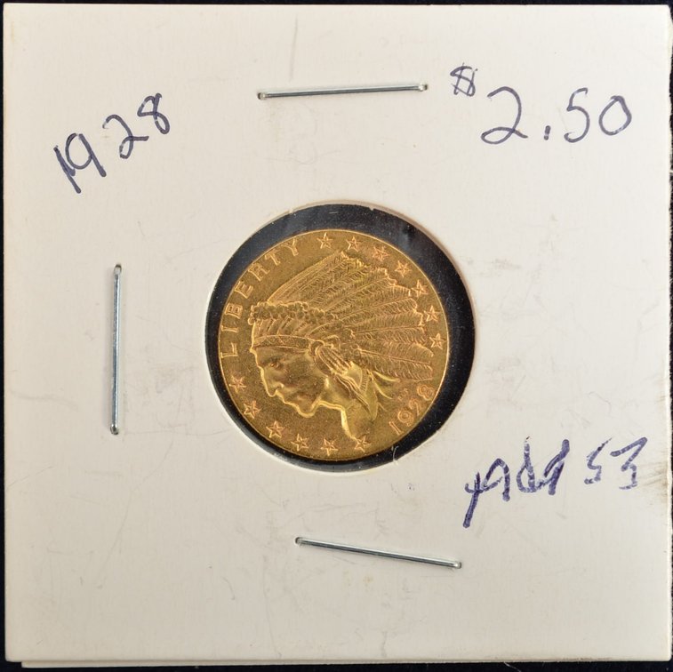 1928 BLP $2.50 Indian Head Gold Coin