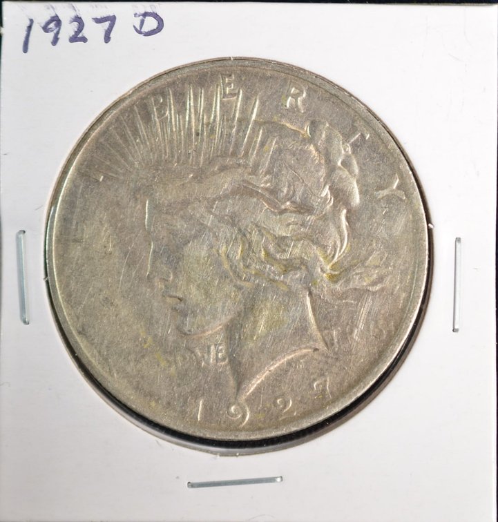 1927D Peace Silver Dollar