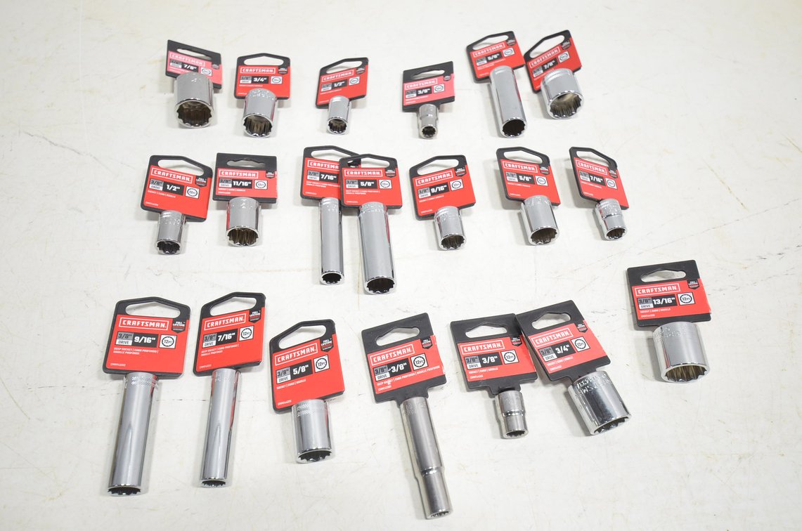 (20) 3/8" Drive Sockets, SAE 12pt