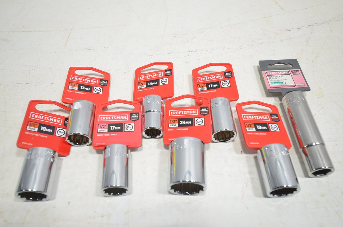 (8) 1/2" Drive Sockets, Metric 12pt