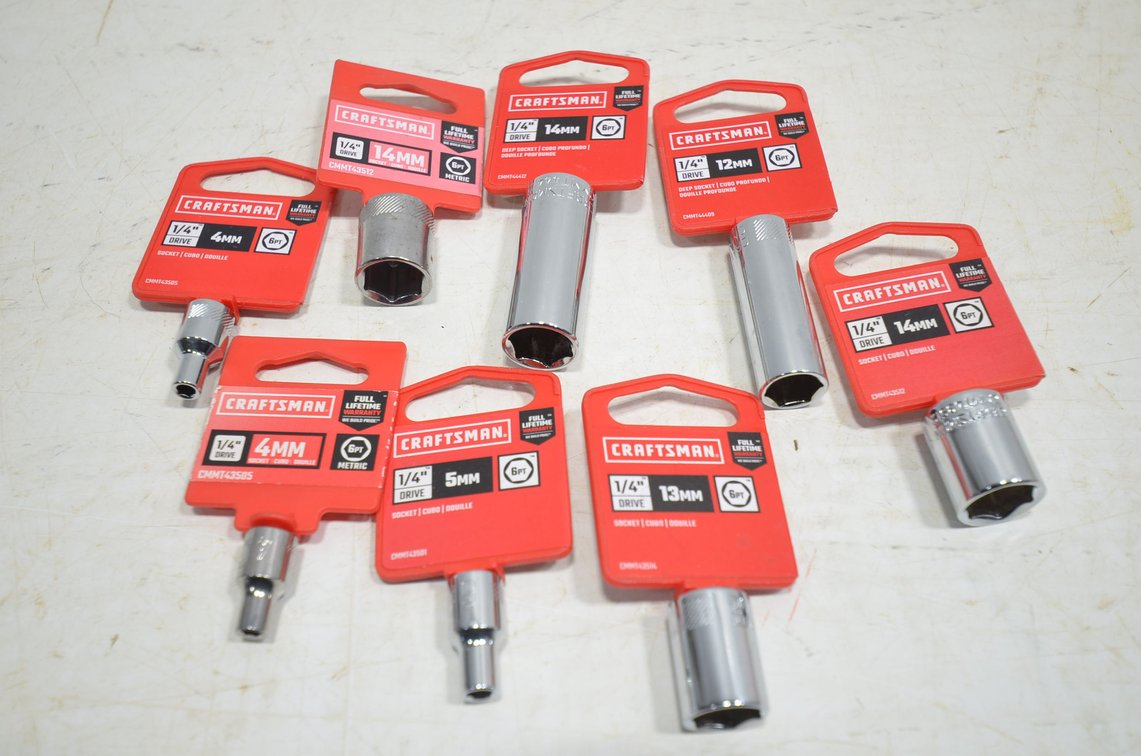 (8) 1/4" Drive Sockets Metric 6pt