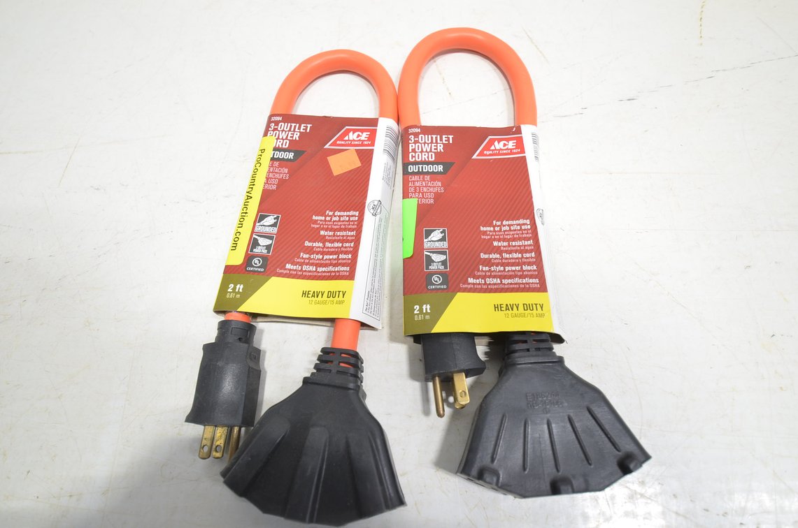 (2) Ace 2', 3-Outlet Power Cords