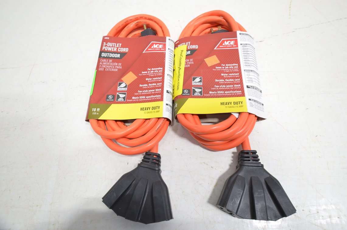 (2) Ace 10', 3-Outlet Power Cords