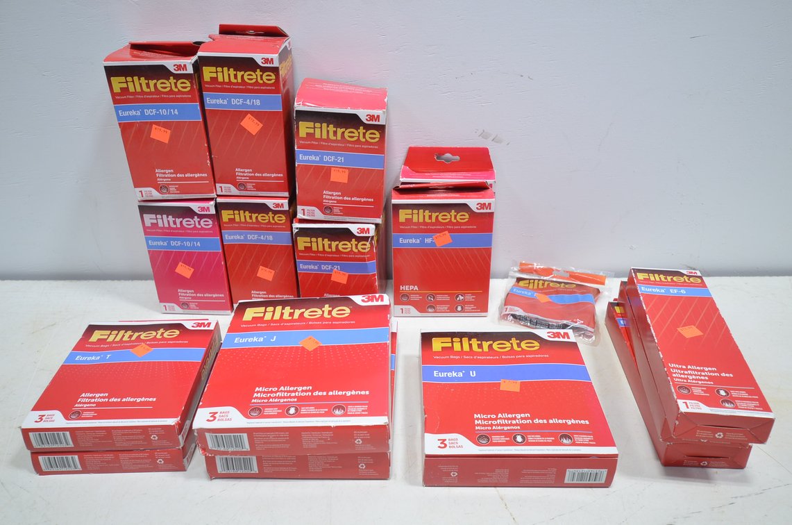 (12) 3M Eureka Vacuum Filters, (4) Bags