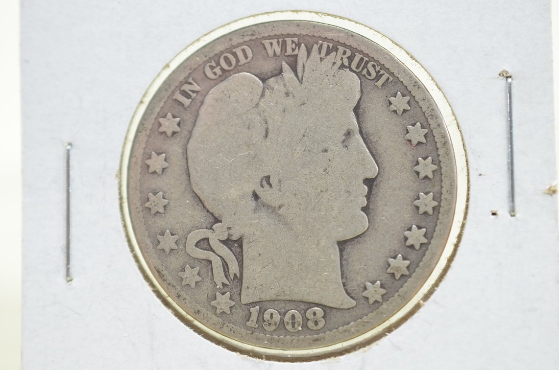 1908 O Barber Silver Half Dollar