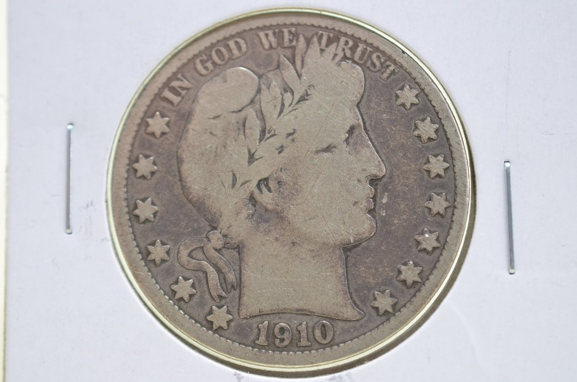 1910 S Barber Silver Half Dollar