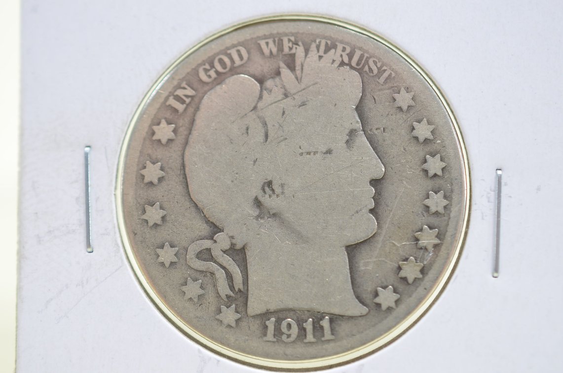 1911 S Barber Silver Half Dollar
