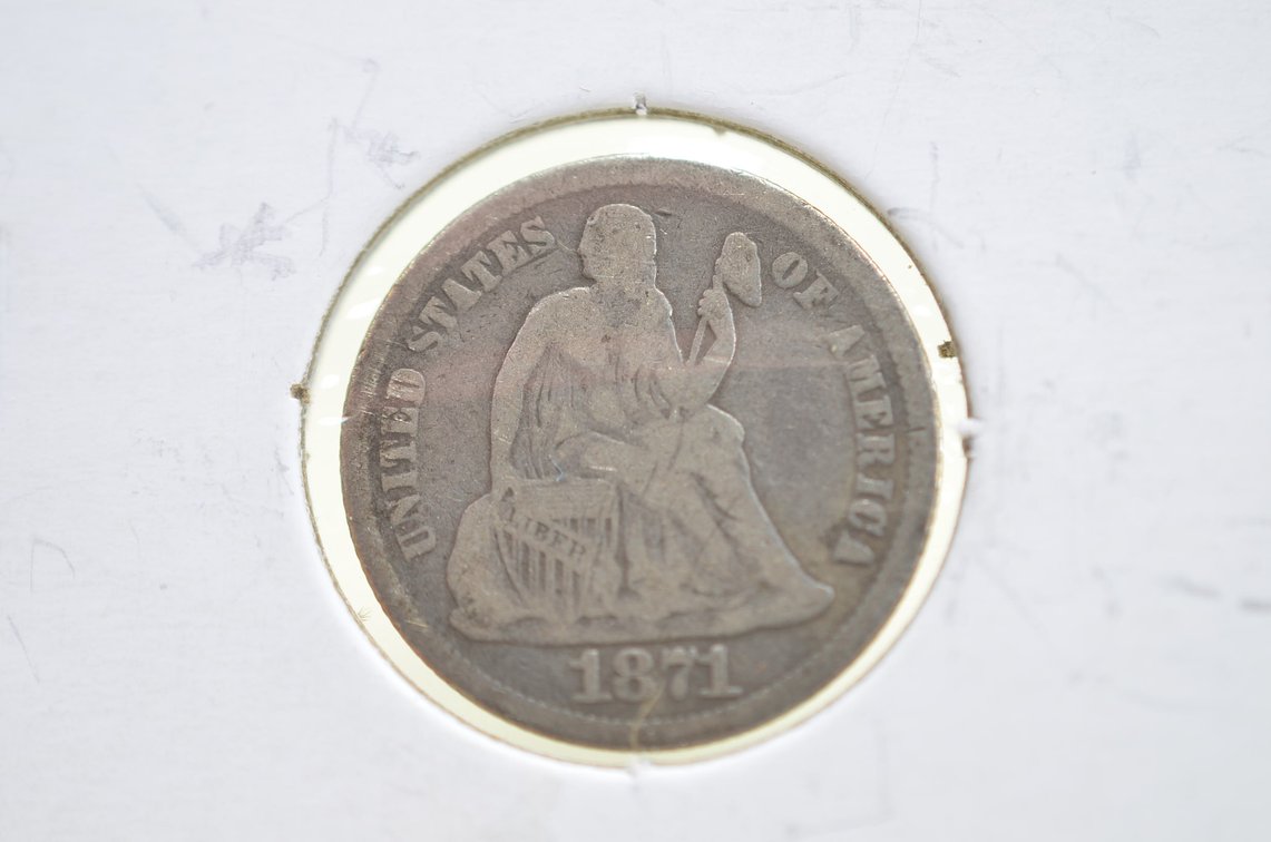 1871 Seated Liberty Dime