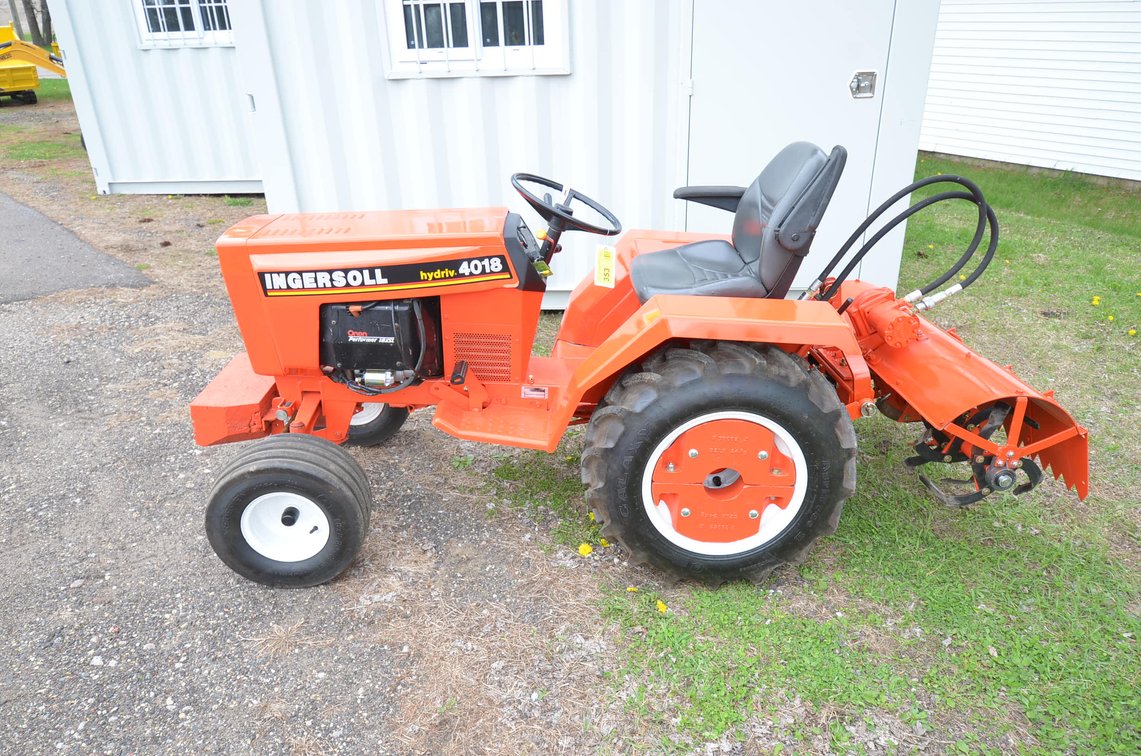 Ingersoll 4018 Hydriv Garden Tractor With Tiller, Mower And Blower