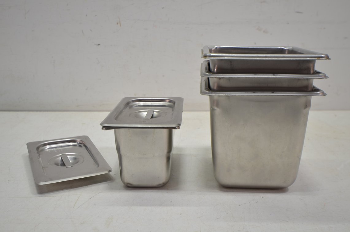 (4) Stainless Steel Food Pans
