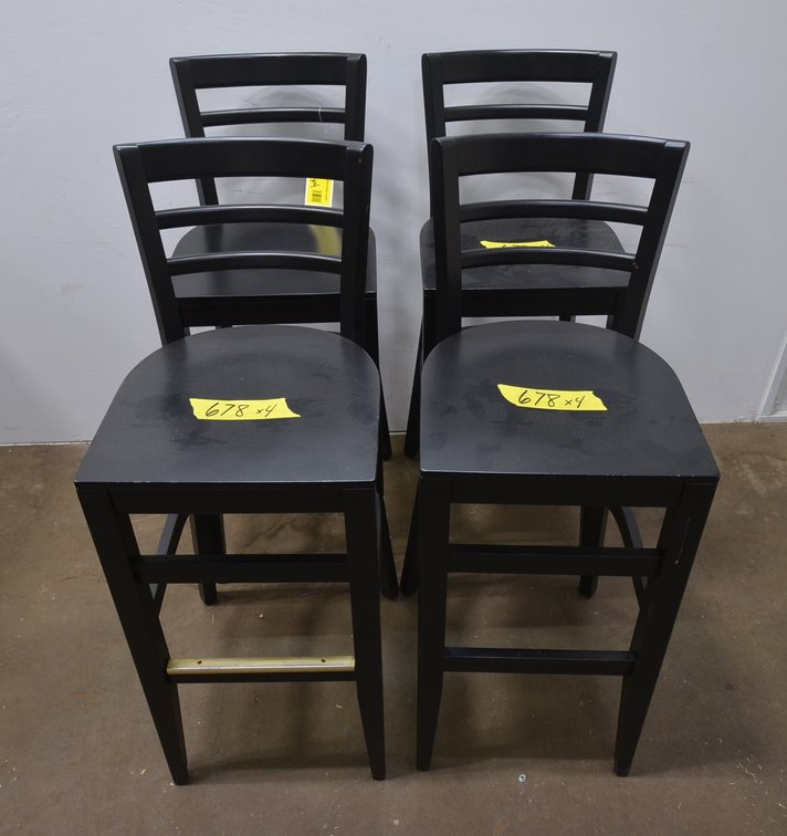 (4) Tall Black Chairs
