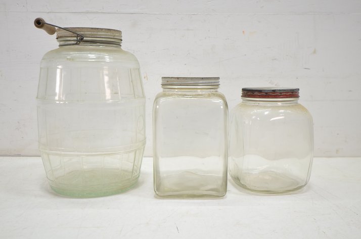 Image for (3) Large Vintage Glass Jars