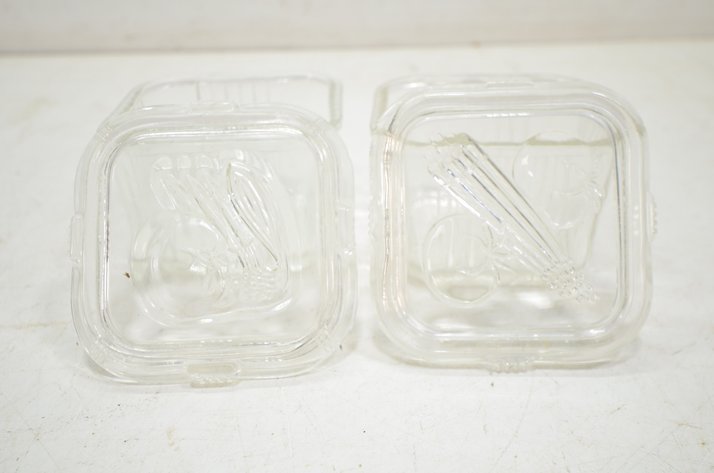 Image for (7) Ribbed Glass Dishware, Vegetable Motif
