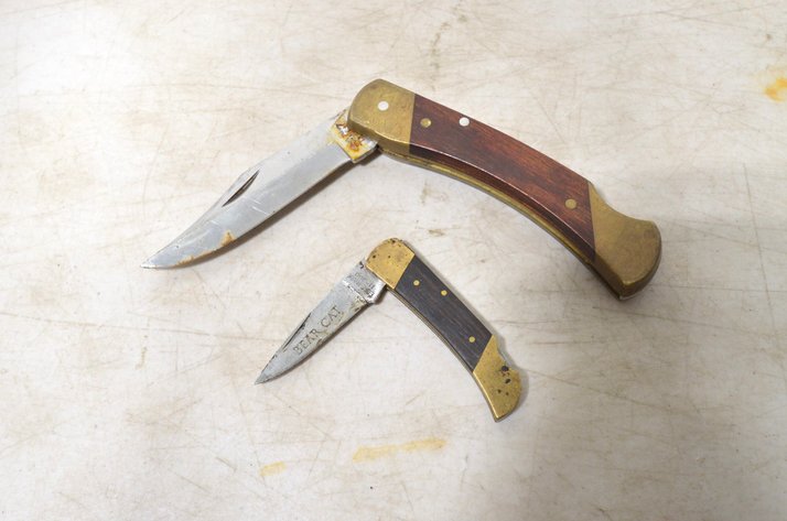 Image for (2) Folding Knives, Brass And Wood
