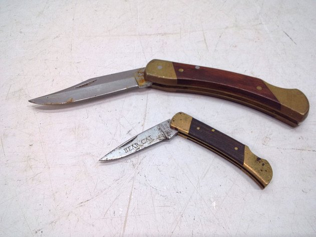 Image for (2) Folding Knives, Brass And Wood