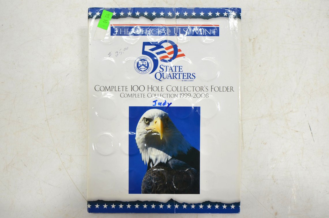 (96) State Quarter Coins In Collection Folder