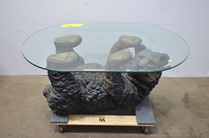 Image for Bear Glass Top Coffee Table