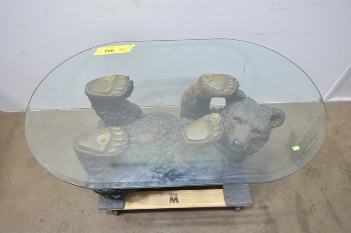 Image for Bear Glass Top Coffee Table