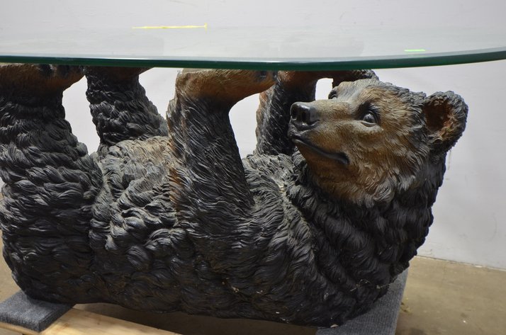 Image for Bear Glass Top Coffee Table