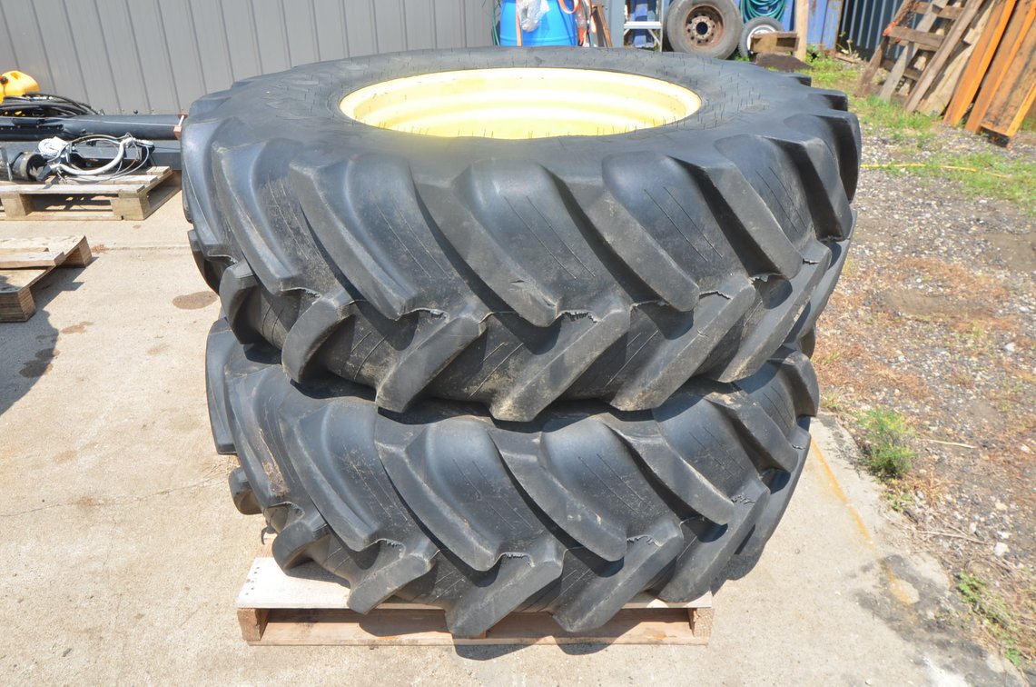(2) Firestone Rear Tractor Tires On Rims