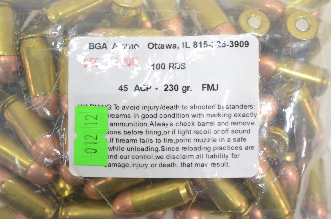 BGA 45 ACP Ammo (100 Rounds)