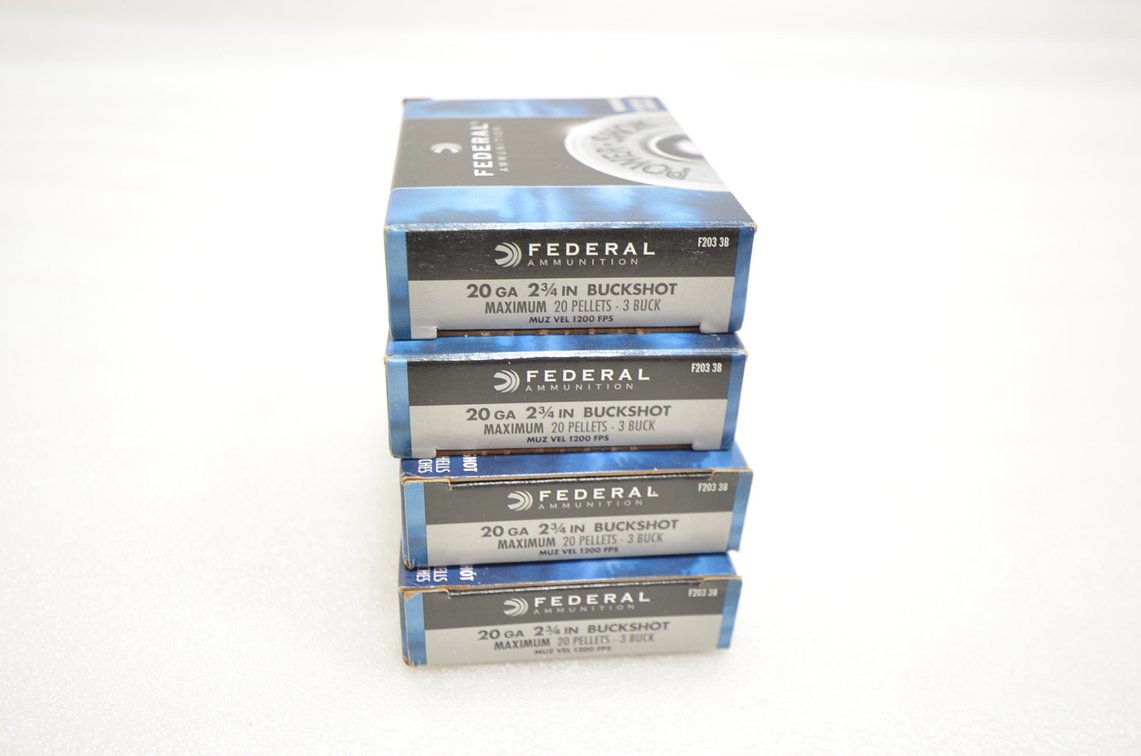 Federal Power-Shok 20ga Buckshot Shotgun Shells (4 Box)