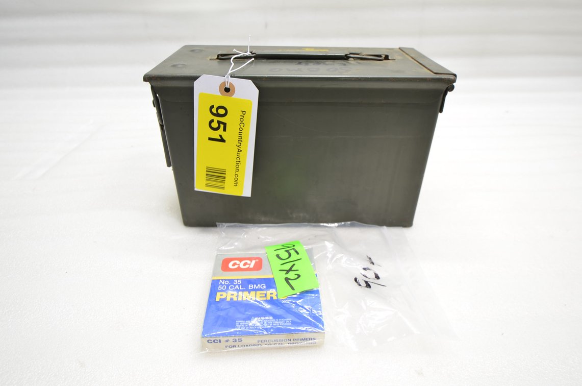 Ammo Can, 50 BMG Empty Brass, Primers