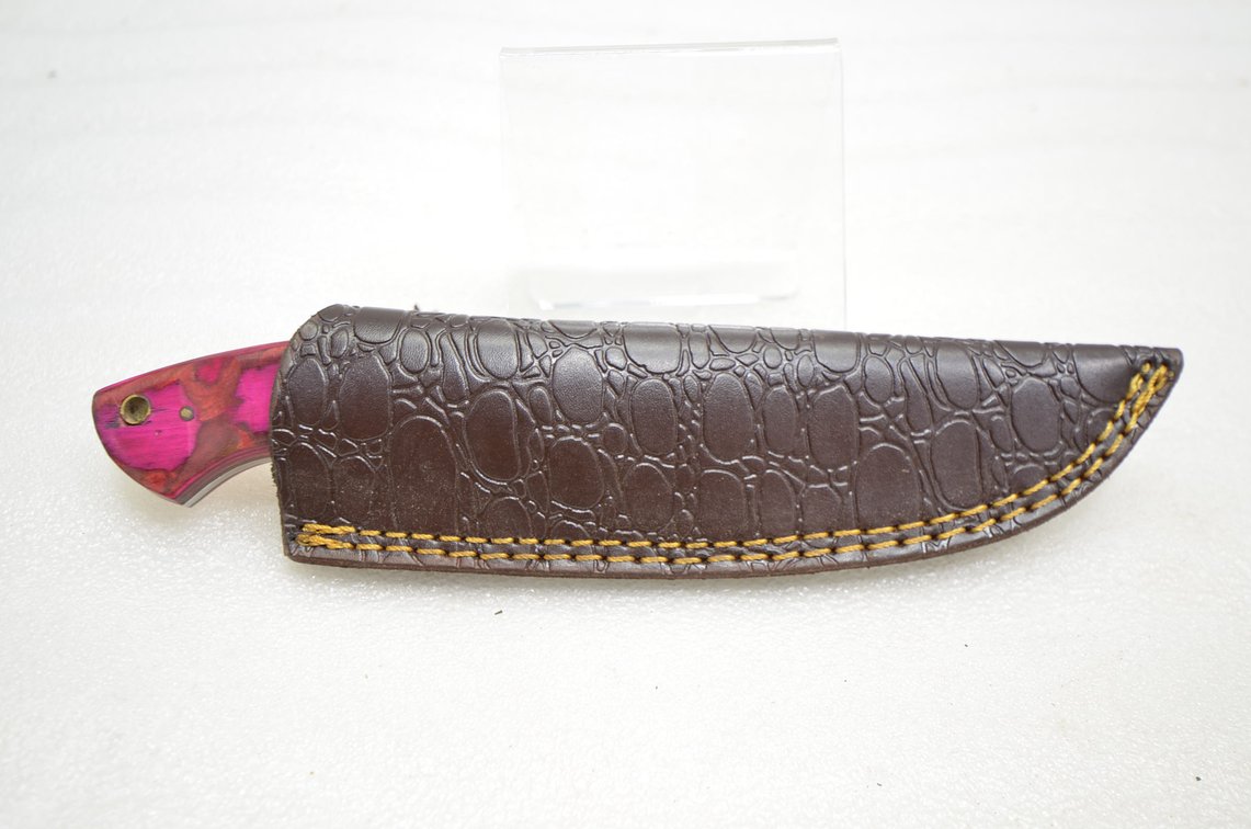 Damascus Steel Gut Hook Hunting Knife