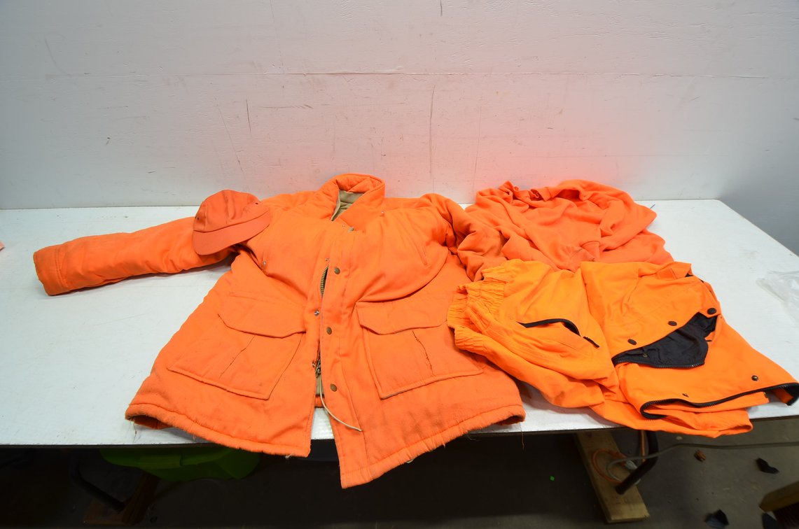 Hunting Jacket, Sweatshirt, Pants, Cap, Blaze