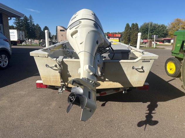 Image for Ultra Craft Aluminum 16 Canadian Boat On Trailer