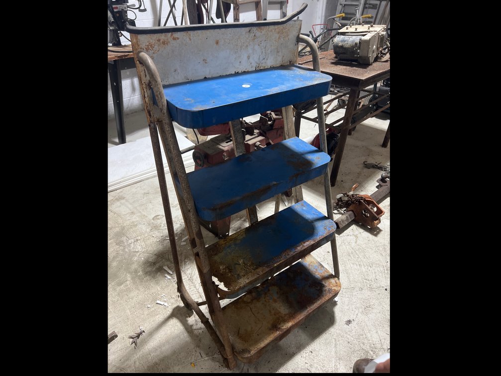 Early Display Shelf on Wheels
