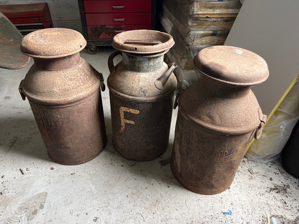 3 Old Milk Jugs