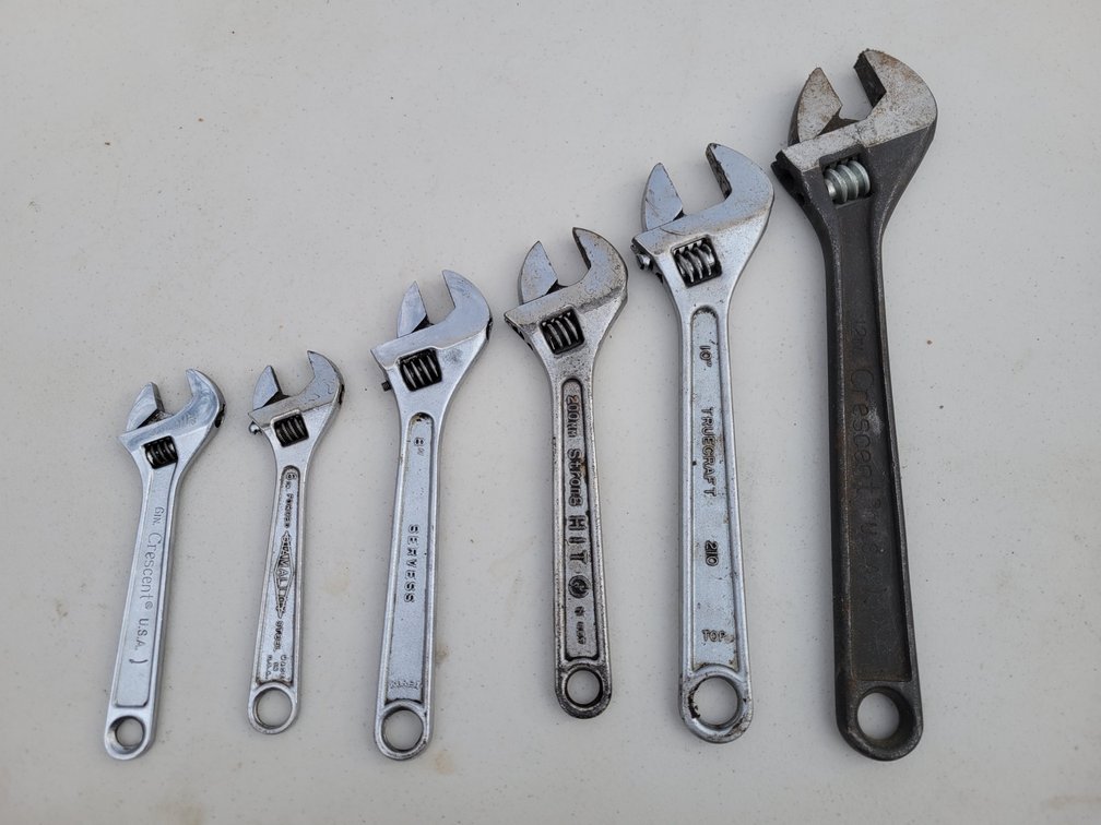 Crescent, Truecraft, Strong, Servess, Diamalloy, Adjustable Wrenches