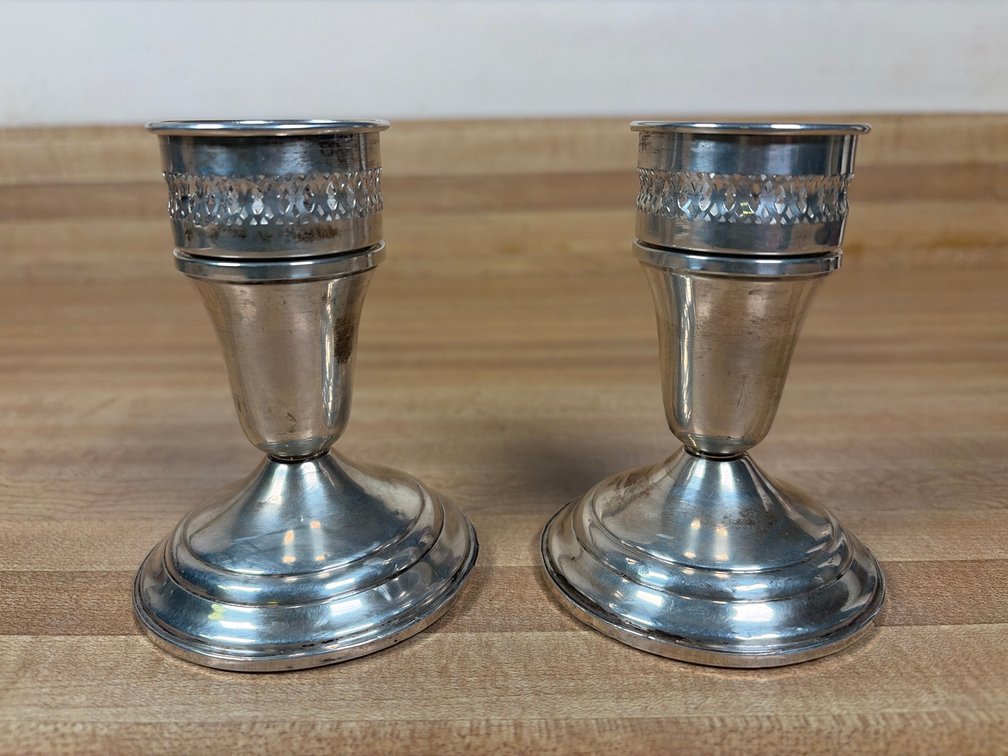 2 Sterling Silver Candlestick Holders