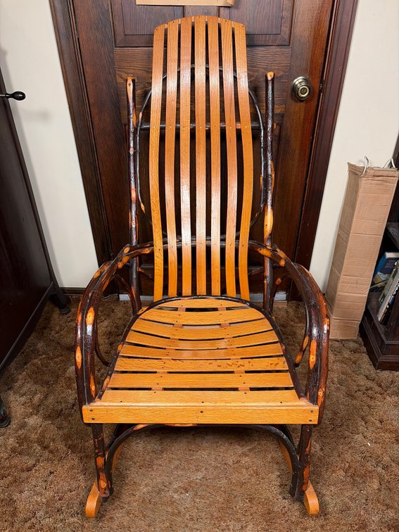 Rustic Bentwood Hickory Rocking Chair
