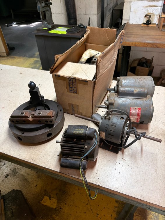 Five electric motors and collet