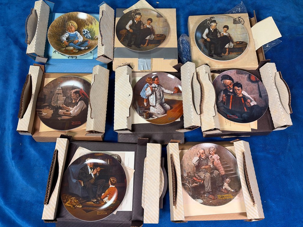 8 Collectible Plates, Norman Rockwell