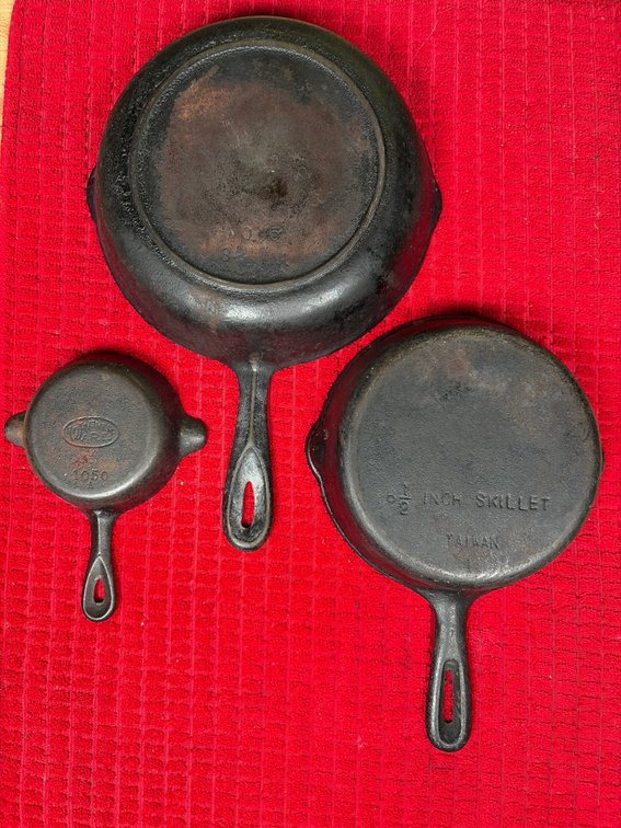 1 Wagner and 2 Other Cast Iron Skillets