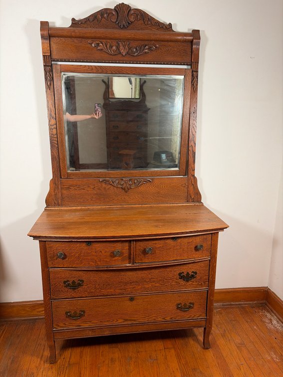 Antique Oak Dresser w/ Mirror