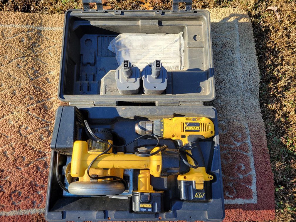 DeWalt Battery Powered Trim Saw and Adjustable Clutch Cordless Drill