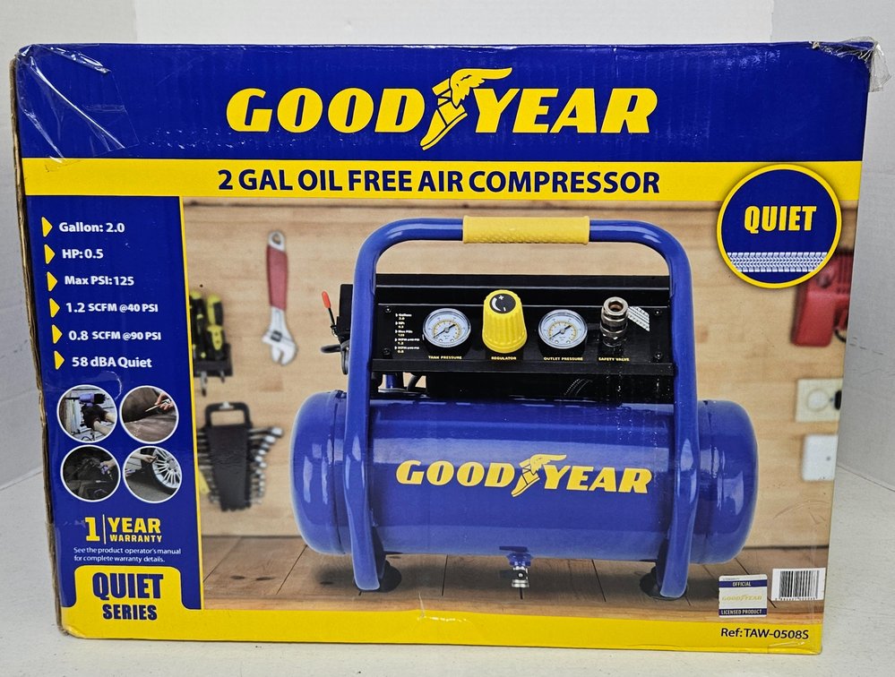 Good Year 2 Gal Oil Free Air Compressor 