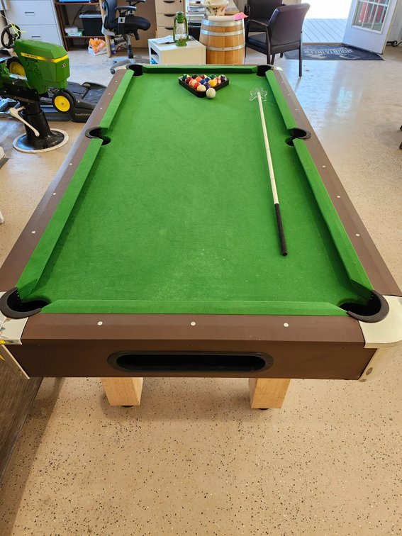 8' Pool Table - Modern Billiards Table w/Stand