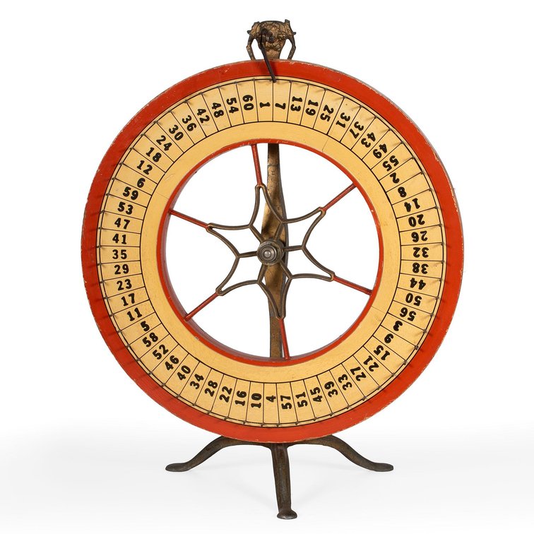 Vintage Carnival Casino Gambling Roulette Wheel of Fortune