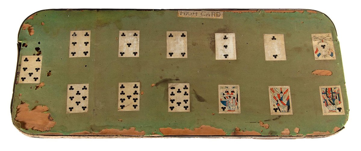 Antique High Card Faro Layout Gaming Table