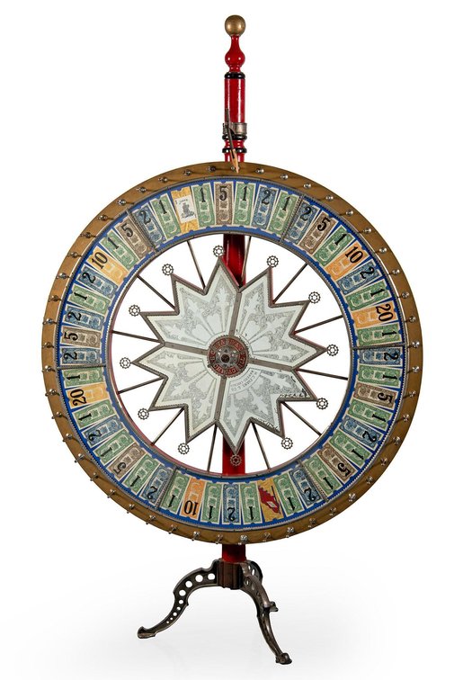 Large H.C. Evans and Co. Gambling Wheel