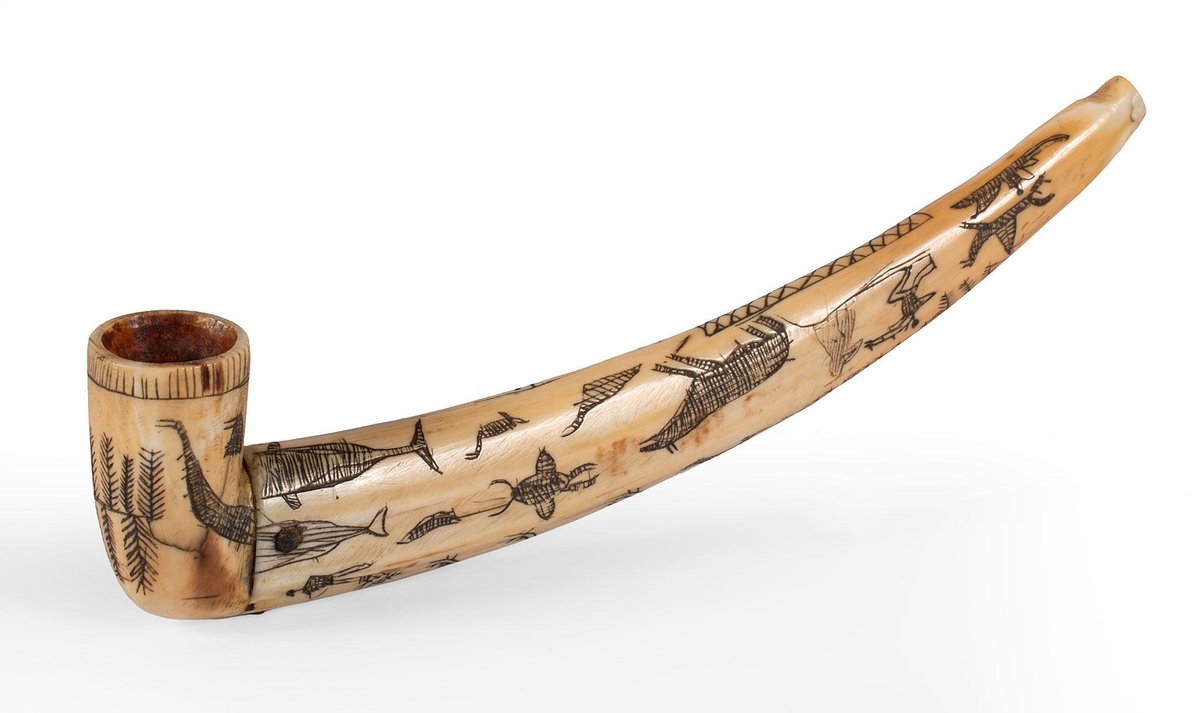 Wildlife Scrimshaw Decorated Pipe