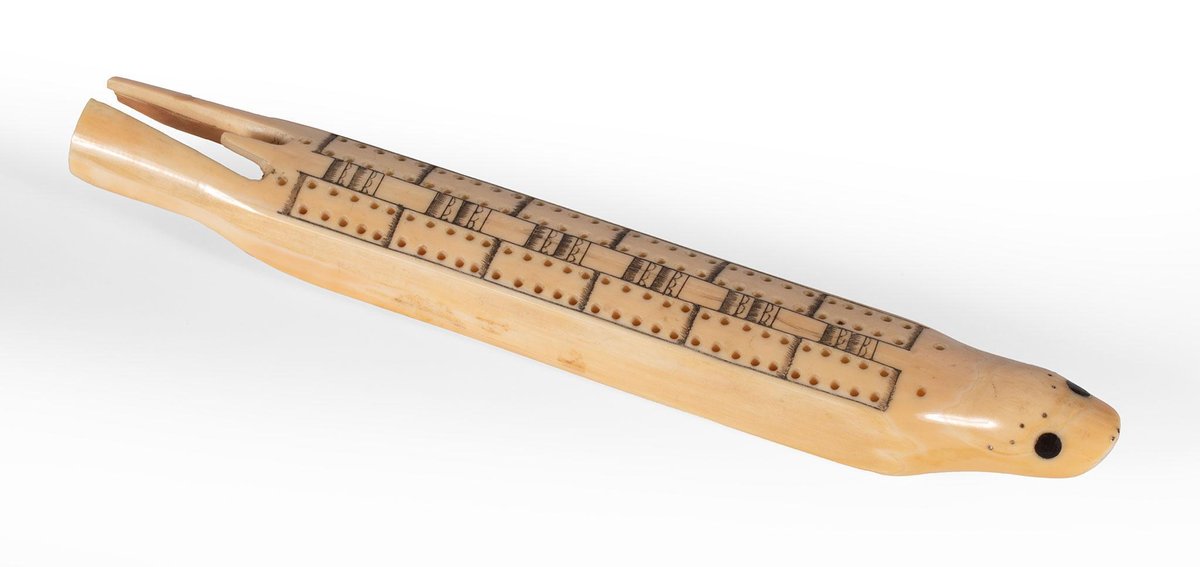 Inuit Scrimshaw Cribbage Board